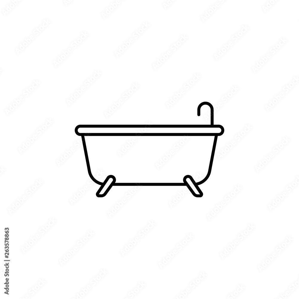Poster bath icon. element of plumbering icon. thin line icon for website design and development, app develo