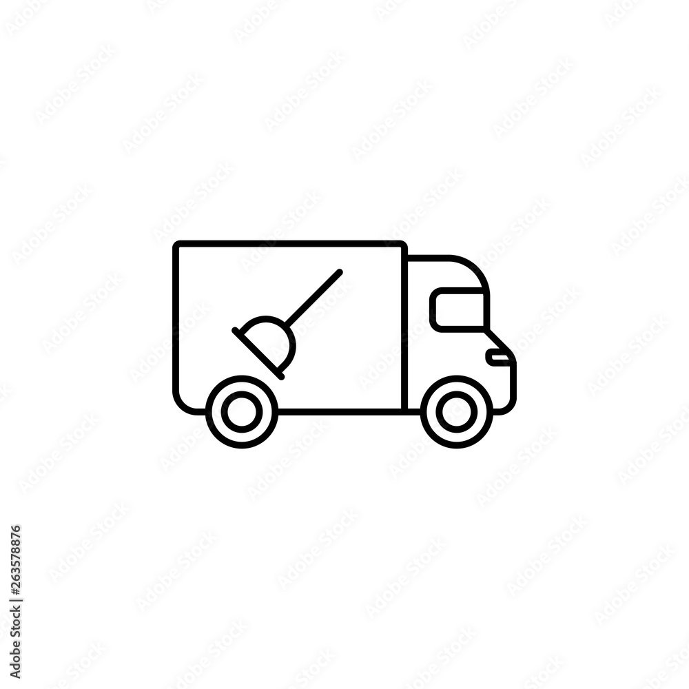 Poster plumbing service icon. element of plumbering icon. thin line icon for website design and development