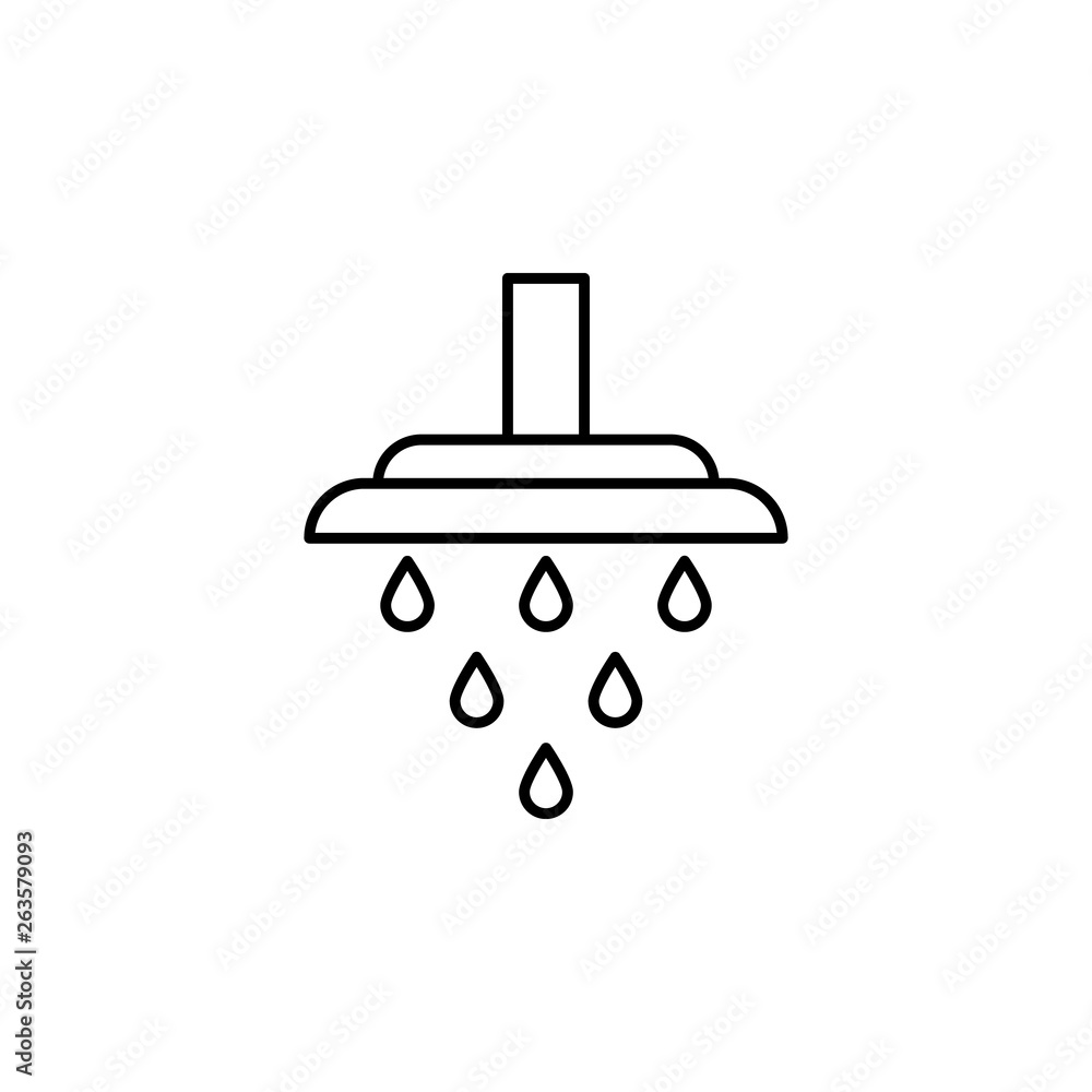 Poster shower icon. element of plumbering icon. thin line icon for website design and development, app deve