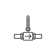 warm water in the pipes icon. Element of plumbering icon. Thin line icon for website design and development, app development. Premium icon