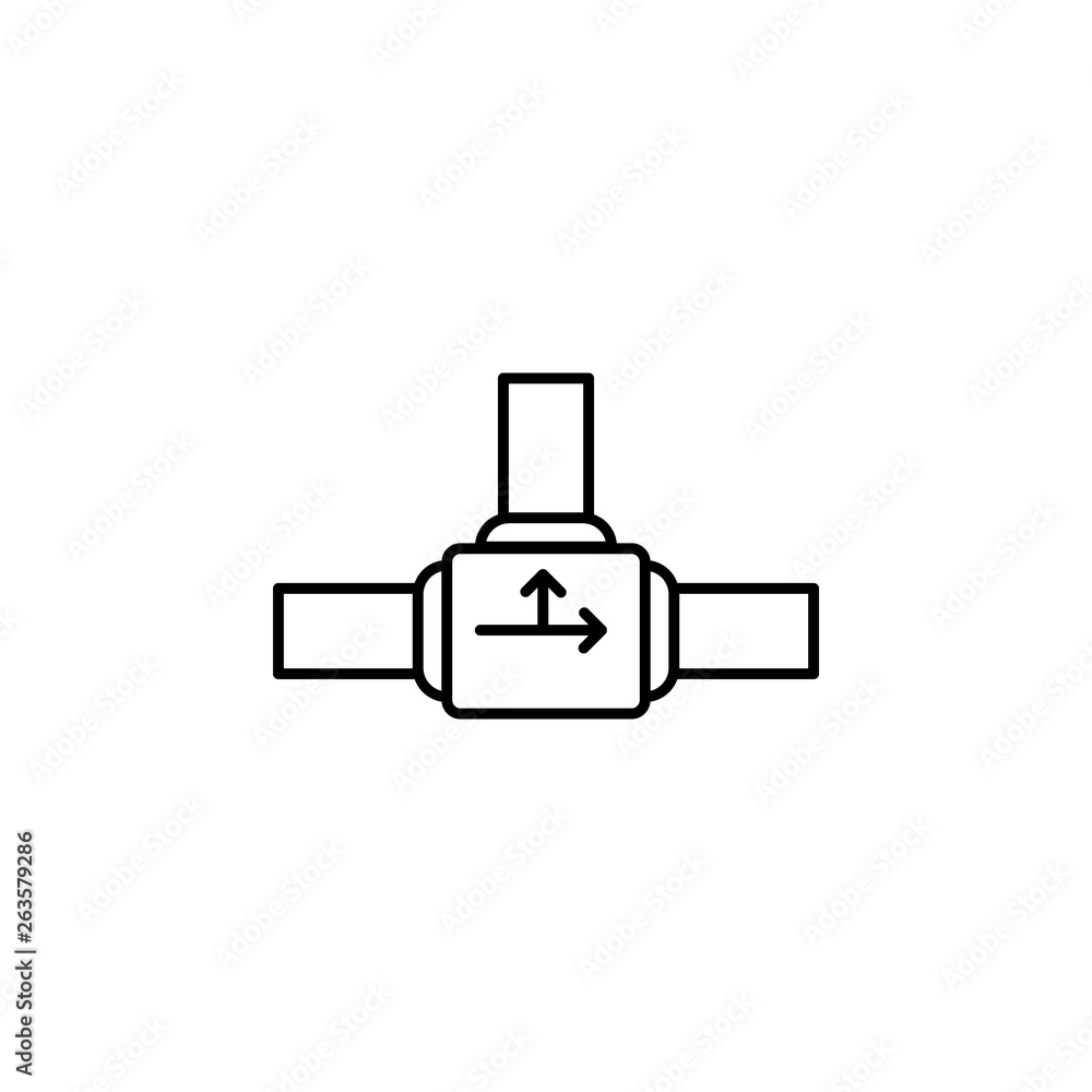 Poster split pipe icon. element of plumbering icon. thin line icon for website design and development, app 