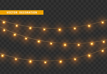Christmas decorations isolated on transparent background.