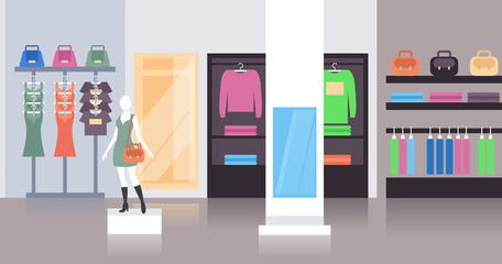 Shop store inside interior graphic design concept illustration