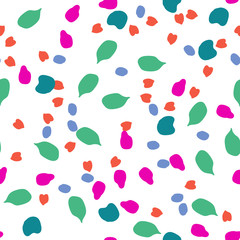 Memphis seamless pattern with drops of paint.