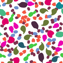 Memphis seamless pattern with drops of paint.