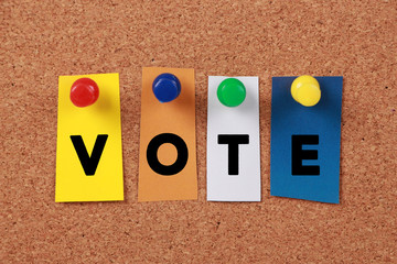 Vote Concept Sticky Paper