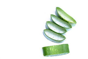 Aloe Vera cut into pieces There are many benefits to the body, clipping, path.