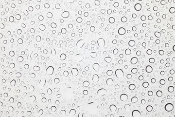 Water drops on glass, Rain droplets on glass background.