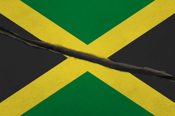Jamaica flag cracked