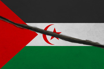 Sahrawi Arab Democratic Republic flag cracked