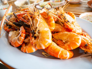 Burnt shrimp,Ce phung Sea food, restaurant,rayoung,Thailand