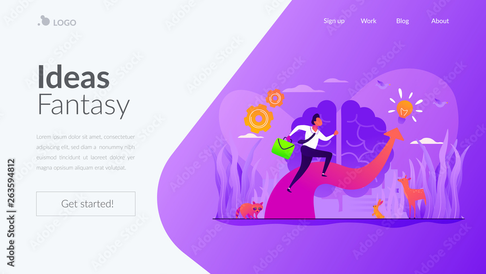 Poster imagination and vision, creative thinking, ideas and fantasy, motivation and inspiration concept. we