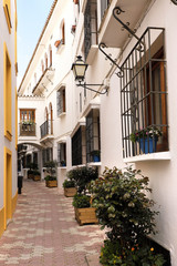 Marbella old town Andalucia Spain typical Spanish village whitewashed houses