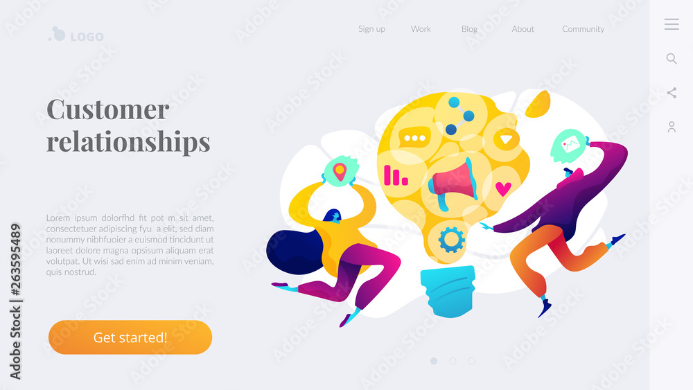 Poster marketing and branding, billboard and ad, marketing strategies concept. website homepage interface u