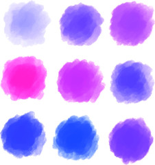 Purple Watercolor flame background set