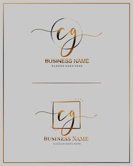 Initial C G CG handwriting logo vector. Letter handwritten logo template.