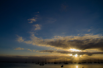 sunset over the lake