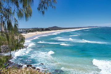 Fototapeta na wymiar View over the beach in Brisbane 