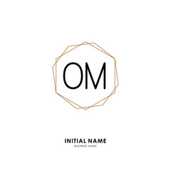 O M OM Initial logo letter with minimalist concept. Vector with scandinavian style logo.