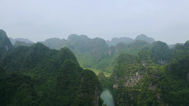 4k Aerial drone footage - Beautiful mountains and jungle of northern Vietnam.  Asia