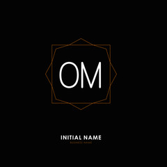 O M OM Initial logo letter with minimalist concept. Vector with scandinavian style logo.