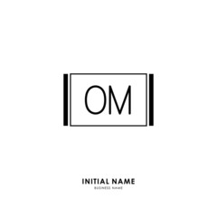 O M OM Initial logo letter with minimalist concept. Vector with scandinavian style logo.