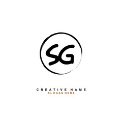 S G SG Initial logo template vector