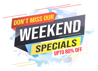 Weekend Special sale tag. Banner design template for marketing. Special offer promotion retail. background banner modern graphic design for advertising store shop, online store, website, landing page