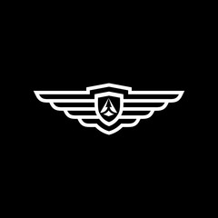 wing emblem logo design vector illustration