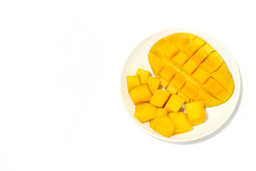 Mango slices isolated on a white background