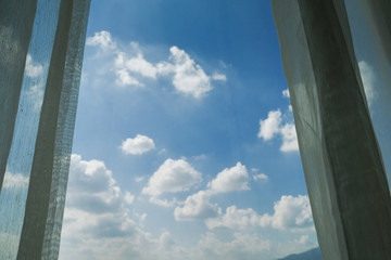 white curtain interior decoration on window