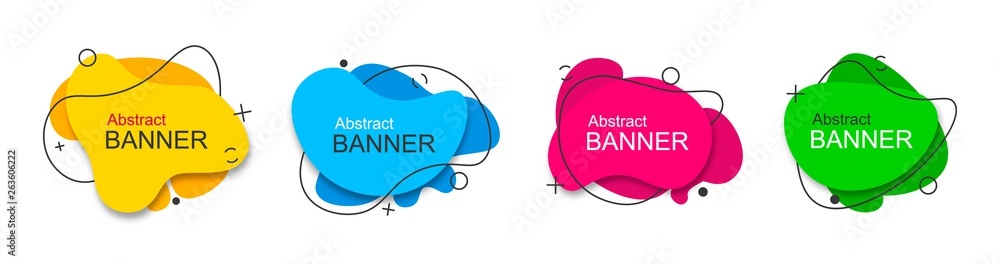 Poster Set of vector modern abstract banners. Ready to use in web and typography.