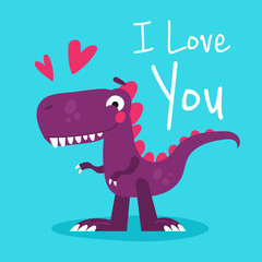 The cute dinosaur with the love text.
