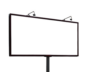 Empty billboard mockup isolated on white background - obrazy, fototapety, plakaty
