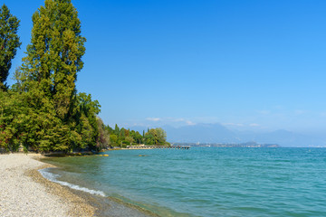Beach Desenzanino Seaside Resort on Garda Lake, Lago di Garda. Desenzano del Garda. Italy