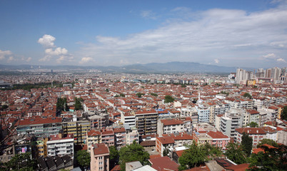 Fototapeta na wymiar City of Bursa in Turkey. Bursa is the fourth most populous city in Turkey and was the second capital of the Ottoman State.
