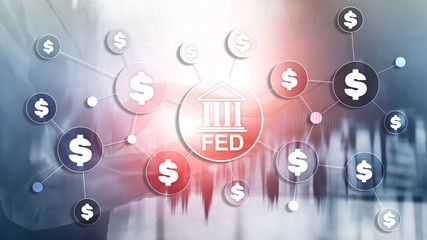 FED federal reserve system usa banking financial system business concept.