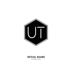 U T UT Initial logo letter with minimalist concept. Vector with scandinavian style logo.