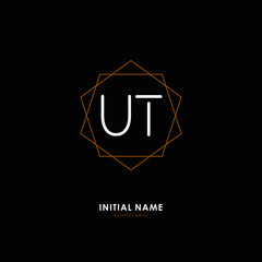 U T UT Initial logo letter with minimalist concept. Vector with scandinavian style logo.