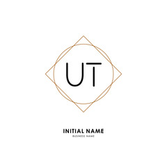 U T UT Initial logo letter with minimalist concept. Vector with scandinavian style logo.
