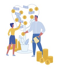 Cartoon Flat Receipt and Distribution Profits.