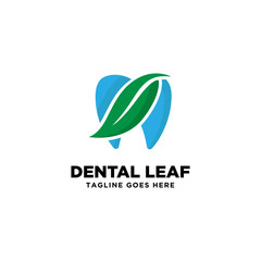 Obraz premium Dental Leaf Logo Design Inspiration
