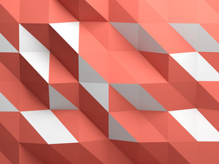 Digital polygonal pattern. Abstract red white