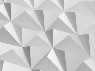 Plakat White digital polygonal pattern. Abstract 3 d
