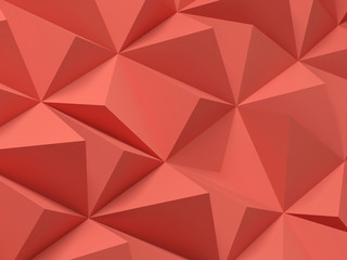 Red digital polygonal pattern. Abstract 3 d