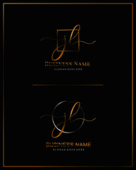 Initial J L JL handwriting logo vector. Letter handwritten logo template.