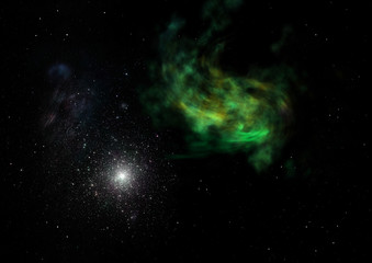 Fototapeta na wymiar Star field in space and a nebulae. 3D rendering