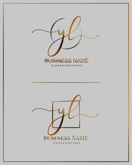 Initial Y L YL handwriting logo vector. Letter handwritten logo template.