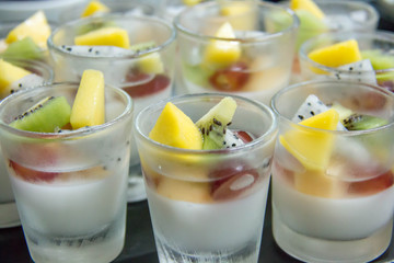  fresh fruit panacotta in mini glass