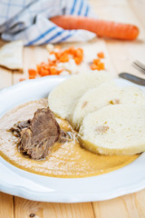 Czech Beef tenderloin and cream sauce